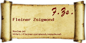 Fleiner Zsigmond névjegykártya